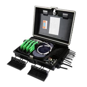 Caja NAP SAT 16 Puertos IP65 con Splitter 1X16 SC-APC y Adaptadores